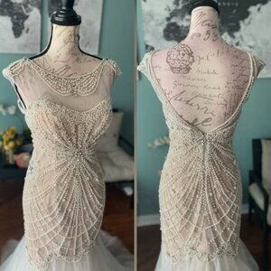 Sherri Hill mermaid wedding dress, pageant evening gown or prom dress